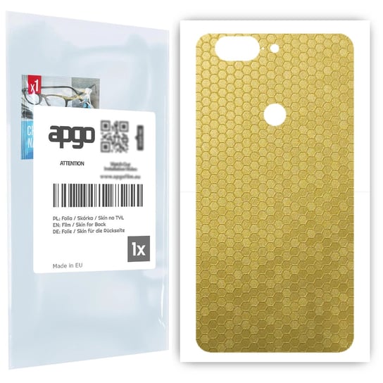 Folia naklejka skórka strukturalna na TYŁ do OnePlus 5T -  Plaster Miodu Złoty - apgo SKINS apgo