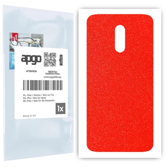 Folia naklejka skórka strukturalna na TYŁ do OnePlus 7 -  Czerwony Pastel Matowy Chropowaty Baranek - apgo SKINS apgo