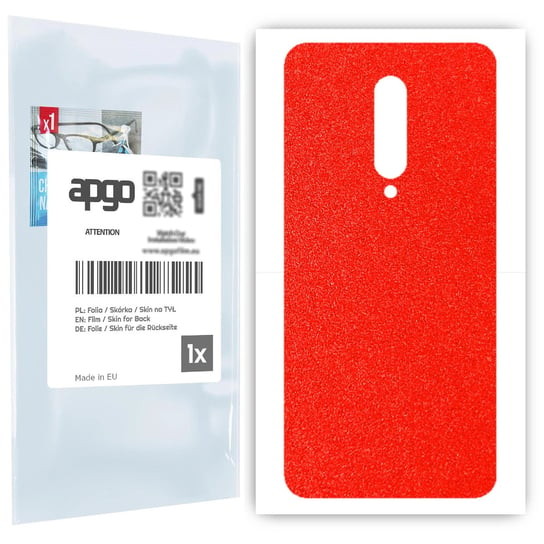 Folia naklejka skórka strukturalna na TYŁ do OnePlus 7 Pro -  Czerwony Pastel Matowy Chropowaty Baranek - apgo SKINS apgo