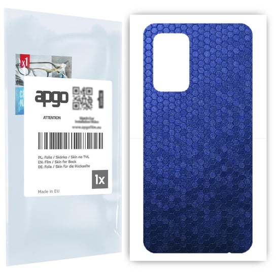 Folia naklejka skórka strukturalna na TYŁ do Samsung Galaxy A52 4G -  Plaster Miodu Niebieski - apgo SKINS apgo