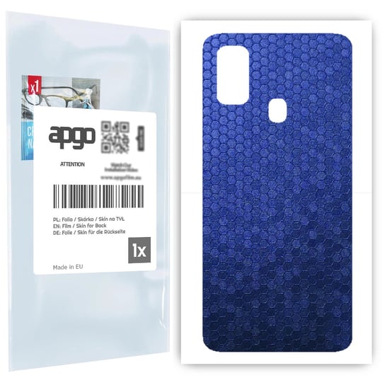 Folia naklejka skórka strukturalna na TYŁ do Samsung Galaxy M21 -  Plaster Miodu Niebieski - apgo SKINS apgo