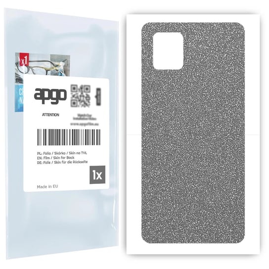 Folia naklejka skórka strukturalna na TYŁ do Samsung Galaxy Note 10 Lite -  Brokat Srebrny - apgo SKINS apgo