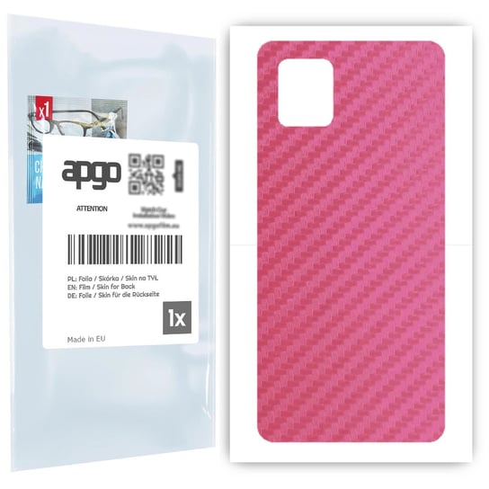 Folia naklejka skórka strukturalna na TYŁ do Samsung Galaxy Note 10 Lite -  Carbon Różowy - apgo SKINS apgo