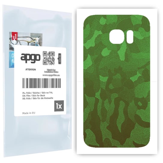 Folia naklejka skórka strukturalna na TYŁ do Samsung Galaxy S7 -  Moro | Camo Zielony - apgo SKINS apgo