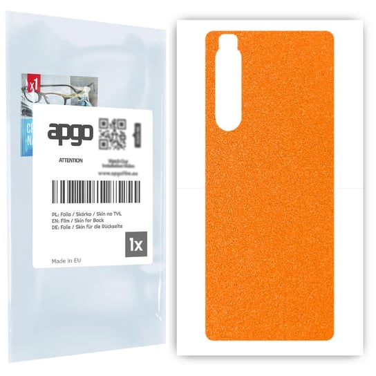 Folia naklejka skórka strukturalna na TYŁ do Sony Xperia 1 II -  Pomarańczowy Pastel Matowy Chropowaty Baranek - apgo SKINS apgo