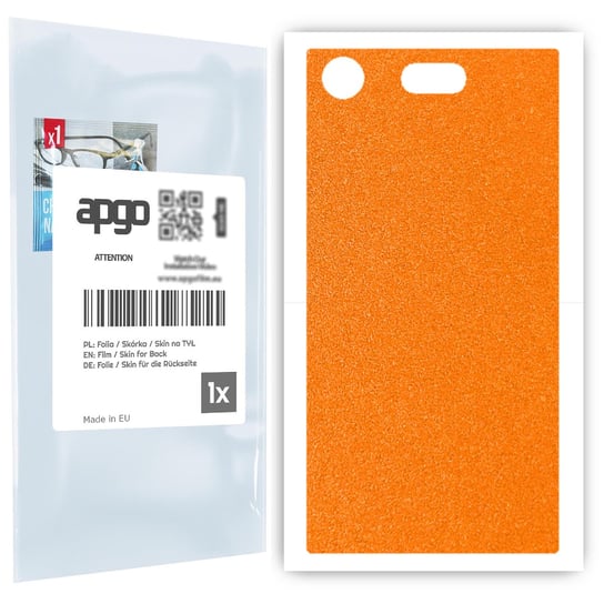 Folia naklejka skórka strukturalna na TYŁ do Sony Xperia XZ1 Compact -  Pomarańczowy Pastel Matowy Chropowaty Baranek - apgo SKINS apgo