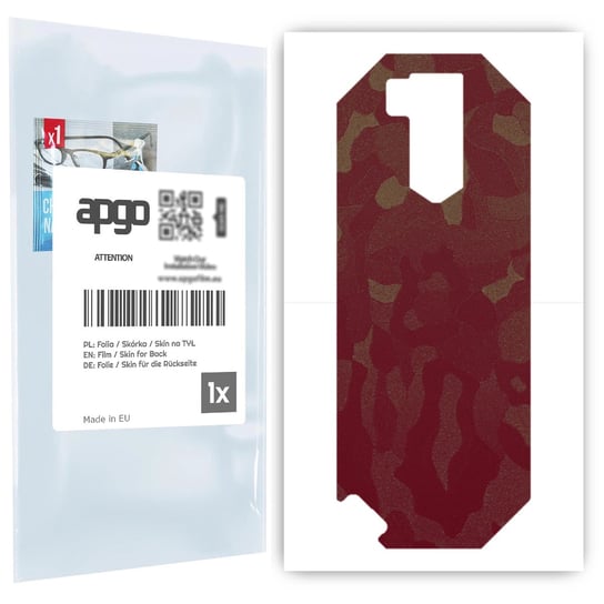 Folia naklejka skórka strukturalna na TYŁ do Ulefone Armor X5 -  Moro | Camo Bordowy - apgo SKINS apgo