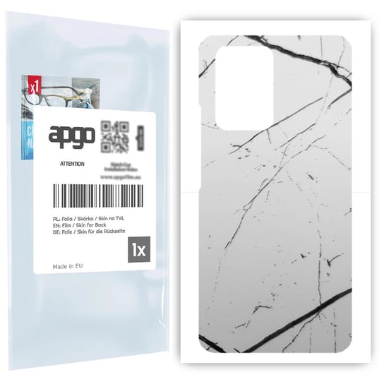 Folia naklejka skórka strukturalna na TYŁ do Xiaomi 11T Pro -  Marmur Biały - apgo SKINS apgo