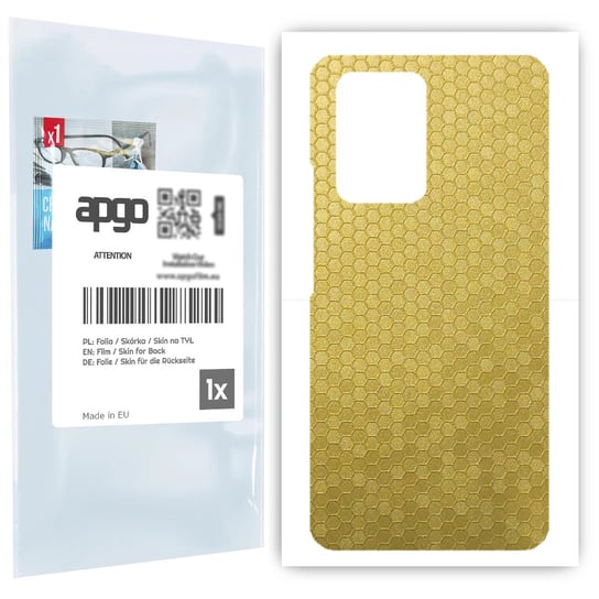 Folia naklejka skórka strukturalna na TYŁ do Xiaomi 11T Pro -  Plaster Miodu Złoty - apgo SKINS apgo