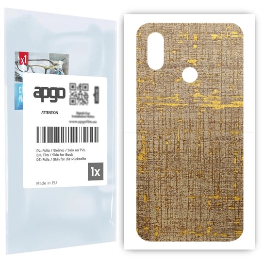 Folia naklejka skórka strukturalna na TYŁ do Xiaomi Mi 8 -  Tkanina Vintage - apgo SKINS apgo