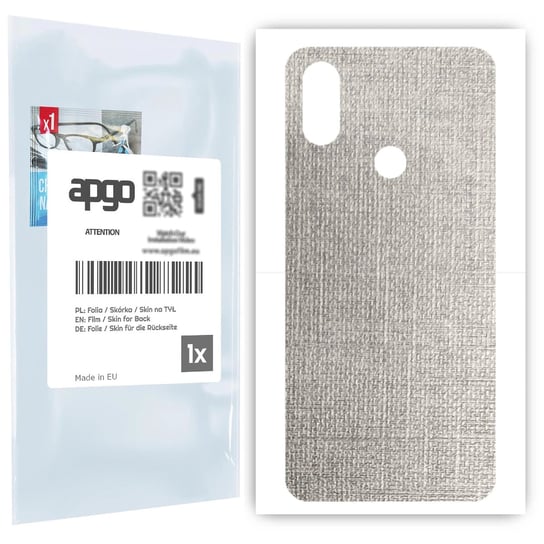 Folia naklejka skórka strukturalna na TYŁ do Xiaomi Mi A2 (Mi 6X) -  Tkanina Denim Szary - apgo SKINS apgo