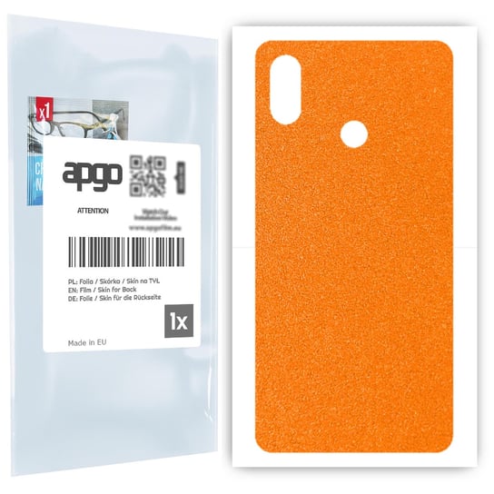 Folia naklejka skórka strukturalna na TYŁ do Xiaomi Mi Max 3 -  Pomarańczowy Pastel Matowy Chropowaty Baranek - apgo SKINS apgo