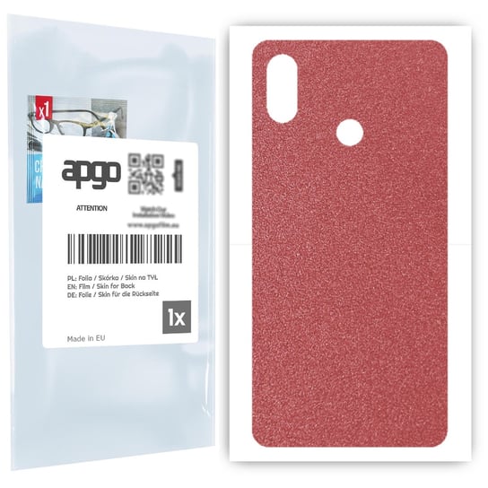 Folia naklejka skórka strukturalna na TYŁ do Xiaomi Mi Max 3 -  Różowy Pastel Matowy Chropowaty Baranek - apgo SKINS apgo
