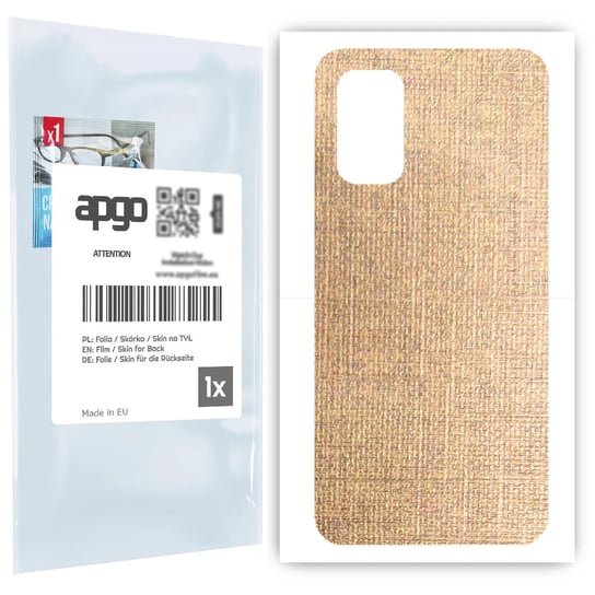 Folia naklejka skórka strukturalna na TYŁ do Xiaomi Redmi 9T -  Tkanina Denim Beżowy - apgo SKINS apgo