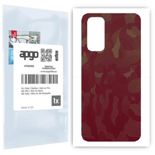 Folia naklejka skórka strukturalna na TYŁ do Xiaomi Redmi Note 11S -  Moro | Camo Bordowy - apgo SKINS apgo