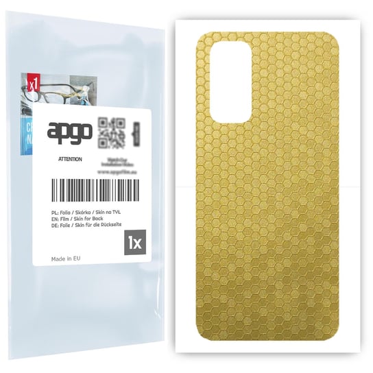 Folia naklejka skórka strukturalna na TYŁ do Xiaomi Redmi Note 11S -  Plaster Miodu Złoty - apgo SKINS apgo