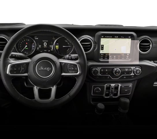 Folia ochronna nawigacji, Duragon, Jeep Wrangler 4xe 2021-2023, dla ekranu nawigacyjnego, matowy, zestaw instalacyjny Jeep