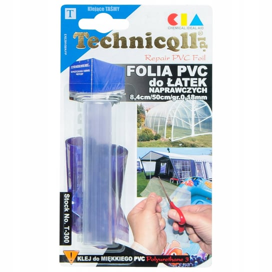 FOLIA PVC DO WYCINANIA ŁATEK T-300 0,18mm 8,4x50cm Technicqll