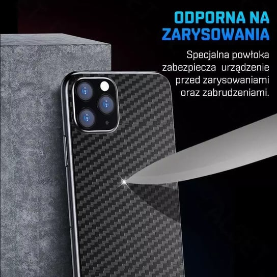 Folia UZIEN od ROCK SPACE na tył telefonu - carbon Czarny 4kom.pl