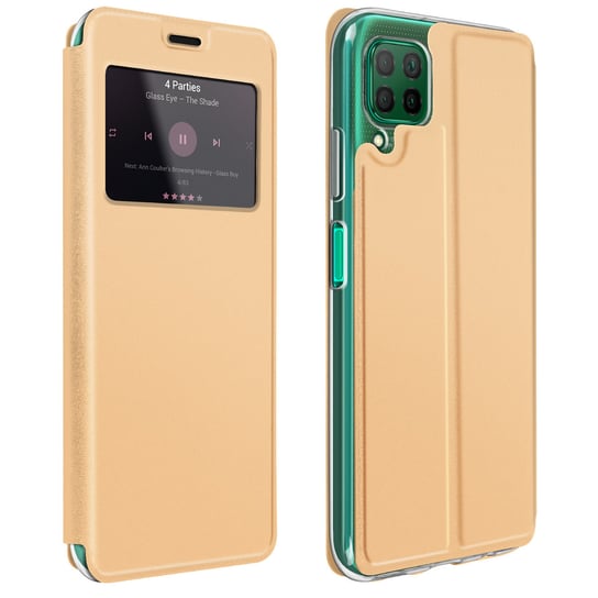 Folio Etui z okienkiem Huawei P40 Lite z uchwytem na kartę Stojak na wideo – złoty Avizar