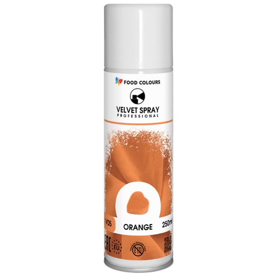 Food Colours spray velvet zamsz pomarańczowy 250 ml Inna marka
