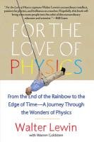 For the Love of Physics Lewin Walter H.G.