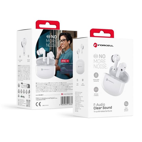 FORCELL F-AUDIO słuchawki bezprzewodowe / bluetooth stereo TWS CLEAR Sound białe Inna marka