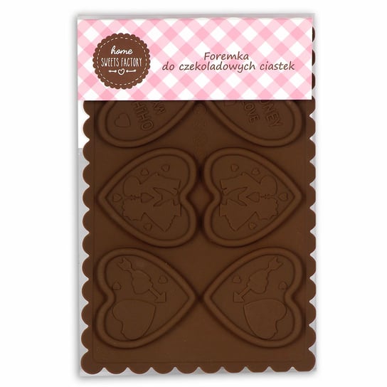 Foremka do ciastek czekoladowych, serduszka, brązowa, 22x14 cm Home Sweets Factory