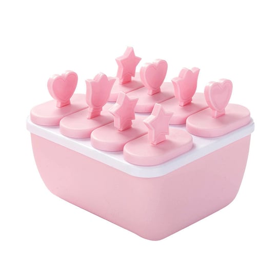 Foremka do lodów Domowy Popsicle Popsicle Lody Zamrożone pudełko na kostki lodu-kwadratowe różowe OEM