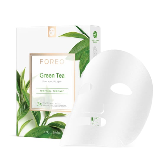 Foreo, Green Tea, Oczyszczająca maseczka do twarzy z wyciągiem zielonej herbaty, 3 szt. Foreo