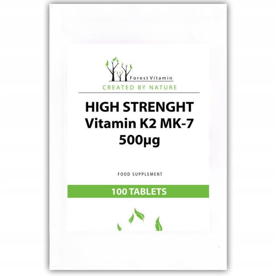 FOREST VITAMIN High Strenght Vitamin K2 MK-7 500ug 100tabs Forest Vitamin