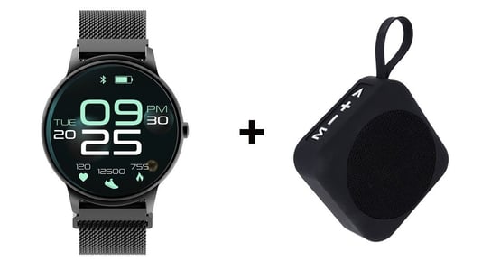 Forever, zestaw Smartwatch ForeVive 2 SB-330 czarny z głośnikiem bluetooth 3W Forever