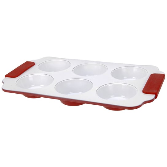Forma ceramiczna na muffiny WENKO, czerwona, biała, 31x18 cm EH Excellent Houseware