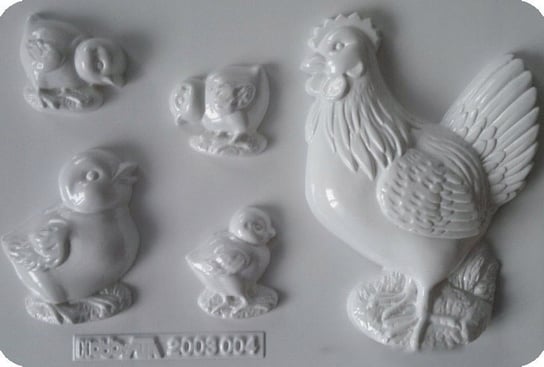 Forma do odlewów gipsu, kura kurczaczki, 5 elementów HobbyFun