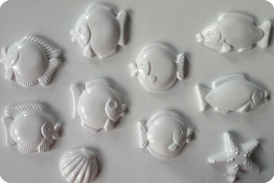 Forma do odlewów gipsu, motywy morskie 3D, 6 elementów HobbyFun