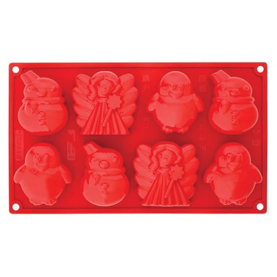 Forma na babeczki PAVONI Winter Time, czerwona, 30x17,5x4 cm Pavoni