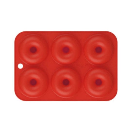 Forma silikonowa do 6 pączków KAMILLE, czerwona, 3,6x18,2x26,4 cm KAMILLE