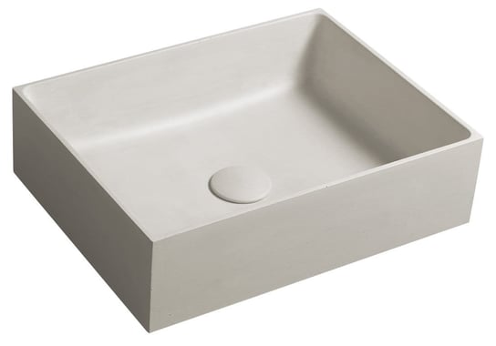 FORMIGO umywalka betonowa nablatowa z odpływem, 47,5x36,5 cm, piaskowy Inna marka