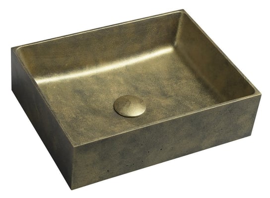 FORMIGO umywalka betonowa nablatowa z odpływem, 47,5x36,5 cm, złoty Inna marka