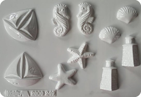 Formy do odlewów z gipsu, Motywy morskie 3D, 5 elementów HobbyFun