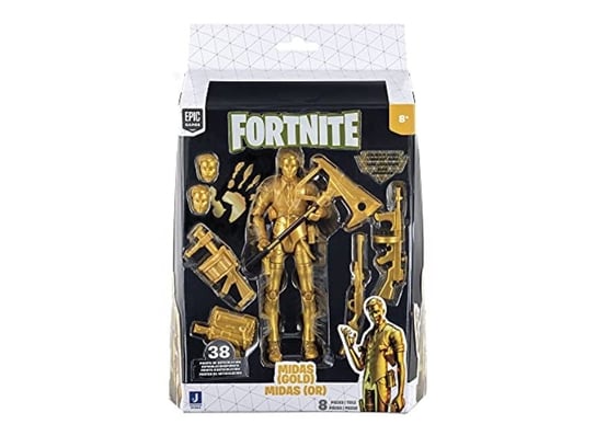 Fortnite Legendary Series Midas Gold, 6-Inch Highly Detailed Figure With All Gold Harvesting Tool, Weapons, Back Bling, And Interchangeable Faces., Multicolor Inna marka