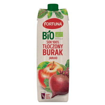 Fortuna BIO sok 100% tłoczony jabłko burak ćwikłowy 1L Fortuna