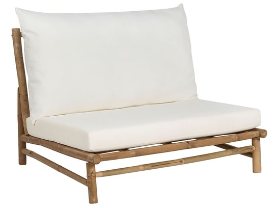 Fotel bambusowy jasne drewno z białym TODI Beliani