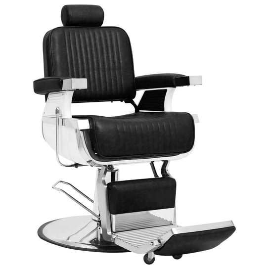 Fotel barberski - czarny, metal, sztuczna skóra, p Zakito