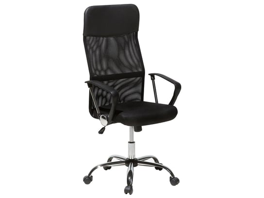 Fotel biurowy BELIANI Design, czarno-srebrny, 125x50x49 cm Beliani