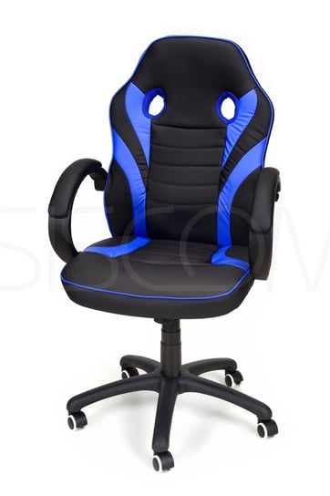 Fotel biurowy CALVIANO Race Gamer czarno-niebieski, 114x49x48 cm CALVIANO