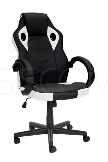Fotel biurowy CALVIANO Xgamer, czarno-biały, 54x46 cm CALVIANO