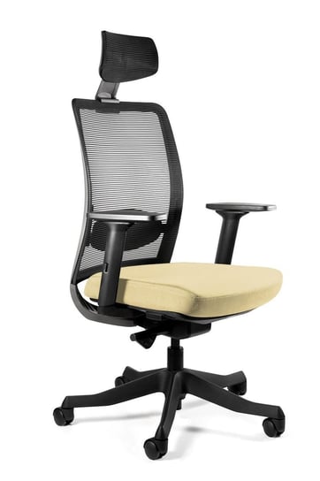 Fotel biurowy, ergonomiczny, Anggun, buttercup, czarny Unique