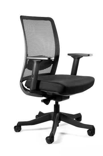 Fotel biurowy, ergonomiczny, Anggun - M, skóra naturalna, czarny Unique
