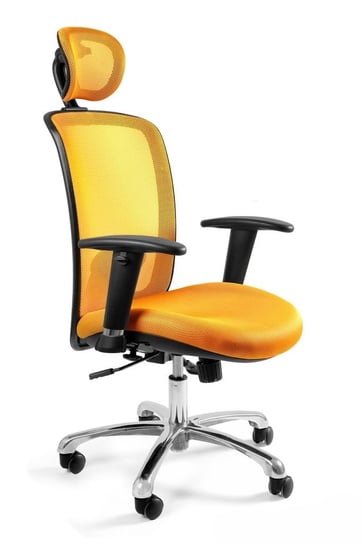 Fotel biurowy, ergonomiczny, Expander, zółty Unique